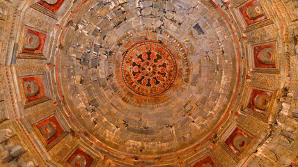 View of Islamic architecture inside Shah Ibrahim's tombs, Narnaul, Haryana, India.