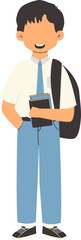 Indonesian senior high school student carrying books