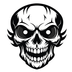 Halloween Skull Silhouette Vector illustration