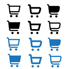 Shopping cart. Set of supermarket trolley icons. Vector
