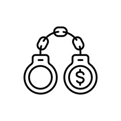 Debt chain outline icons, minimalist vector illustration ,simple transparent graphic element .Isolated on white background