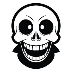 Halloween Skull Silhouette Vector illustration