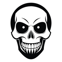 Halloween Skull Silhouette Vector illustration