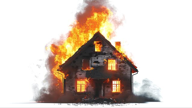 burning house