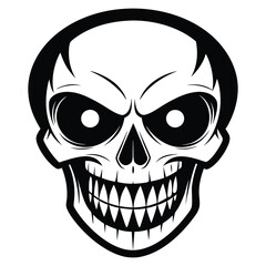 Halloween Skull Silhouette Vector illustration