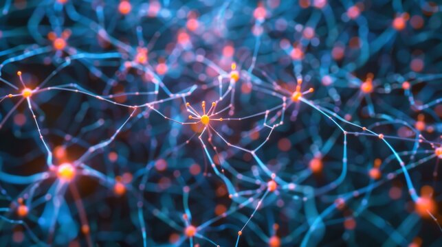 An abstract representation of artificial intelligence, neural network connections