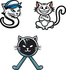 cat sticer and cartoon design