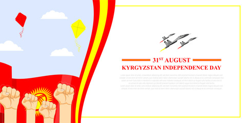 Vector illustration of Kyrgyzstan Independence Day social media feed template