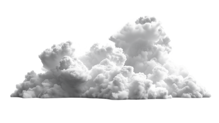 Realistic clean white cloud, isolated on transparent background
