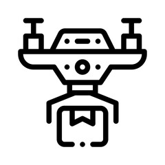 drone delivery line icon