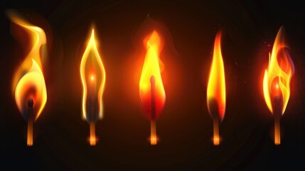 A set of burning candles on a dark, mysterious background