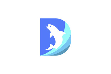 This is a simple and unique letter D and negative space fish logo suitable for use as company logos with the initial D, marine companies, fishermen, vitamin D, fisheries, fish farms and others.