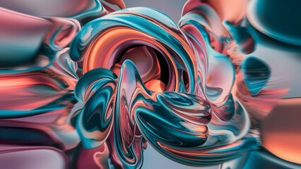 Fototapeta premium Abstract 3D Dreamscape A Blurry Color Dance