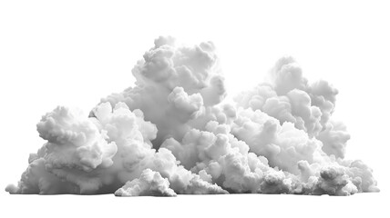 Realistic clean white cloud, isolated on transparent background
