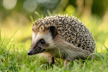 Close-up of hedgehog on field,Suffolk,United Kingdom