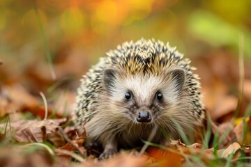 Fototapeta premium Close-up of hedgehog on field,Suffolk,United Kingdom