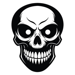 Halloween Skull Silhouette Vector illustration