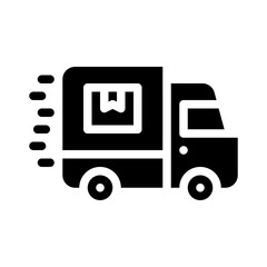 delivery van glyph icon