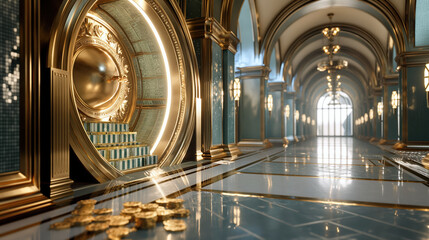 Fototapeta premium Golden Vault Corridor