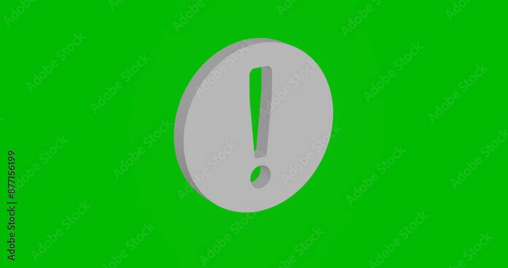 Poster animation of rotation of a white attention symbol with shadow. simple and complex rotation. seamless