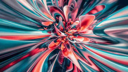 Surreal 3D Vision Blurry Shapes Morph and Blend
