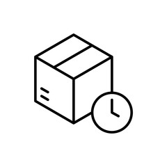 Distribution time outline icons, minimalist vector illustration ,simple transparent graphic element .Isolated on white background