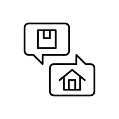 Obraz premium Distribution chat outline icons, minimalist vector illustration ,simple transparent graphic element .Isolated on white background