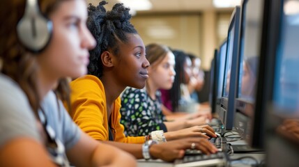 Engaged Students in a Computer Lab Learning with Educational Software