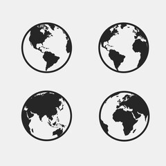 Earth globe icon flat vector design
