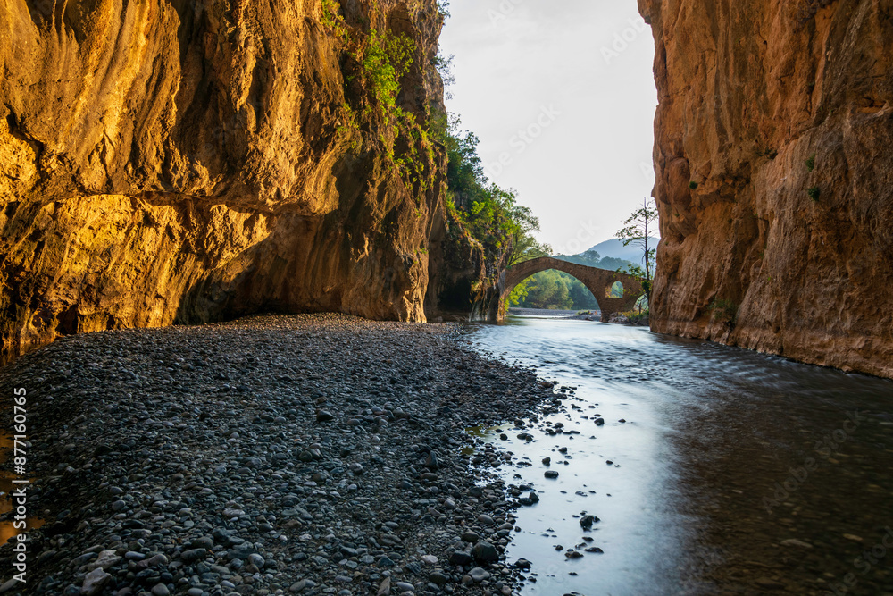 Canvas Prints canyon and river in Portitsa Grevena