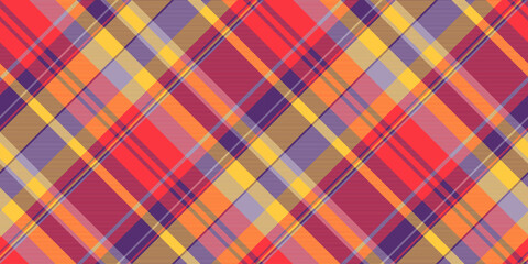 Old-fashioned background plaid fabric, stripped tartan seamless texture. Service check vector textile pattern in violet and red colors.