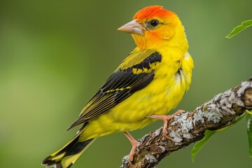 Obraz premium Western Tanager adult male perched