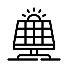 solar panel line icon