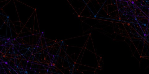 Abstract futuristic neural network concept design background. Connected cells with links and dots for connection structure pattern background. Molecules technology with polygonal shapes 