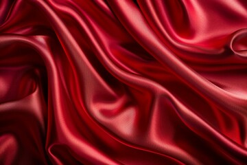 Fototapeta premium Red Silk Fabric Background