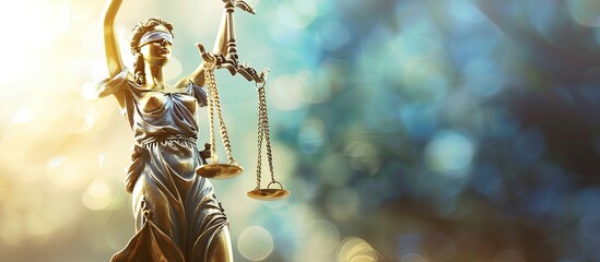 The Greek goddess of justice, holding the scales of justice in her hand.