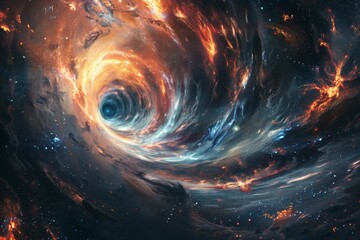 Obraz premium Black Hole Vortex in Deep Space