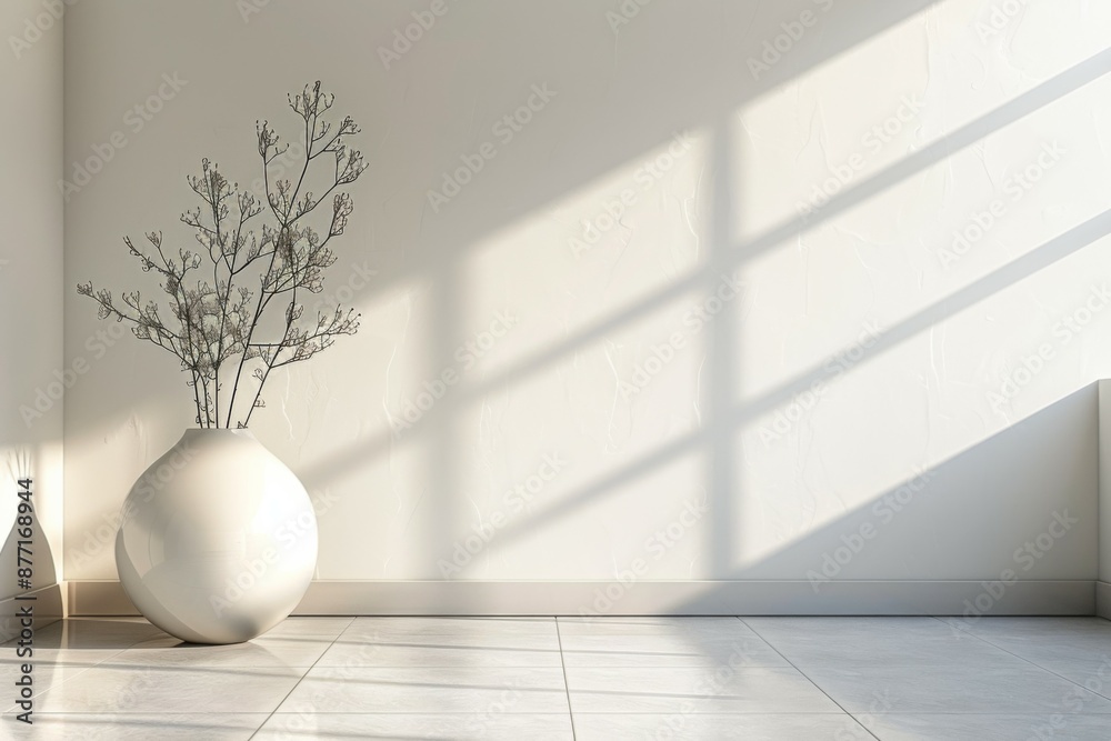 Poster Minimalist Room with Vase and Shadows