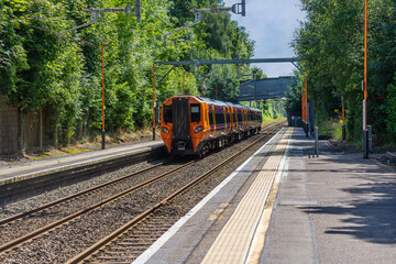 British Network Rail commuter suburban rural rail station England UK