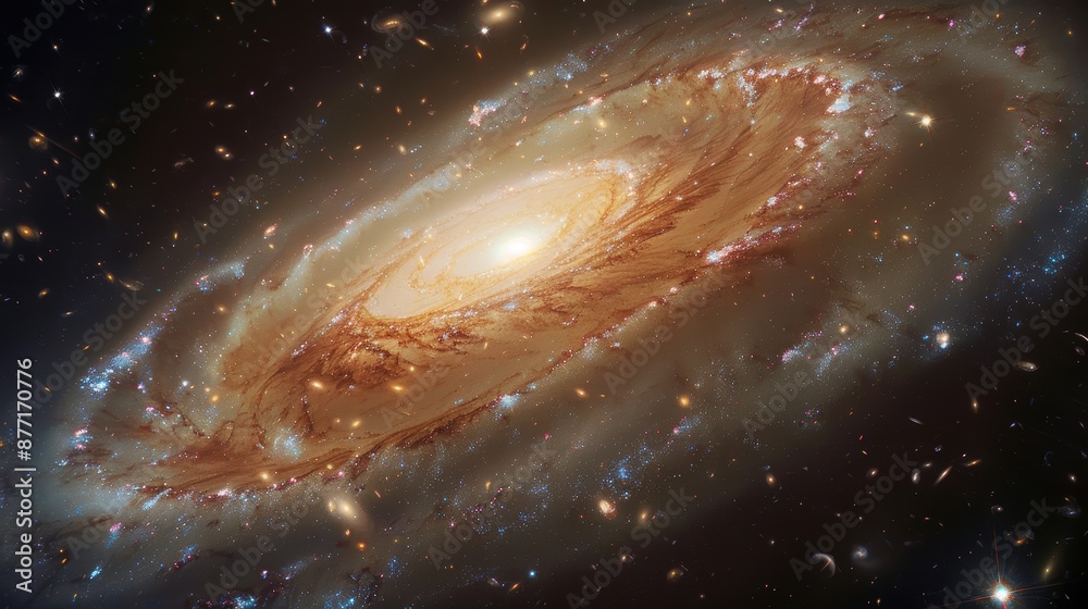 Canvas Prints cosmic majesty: stunning spiral galaxy with luminous core illuminated in space