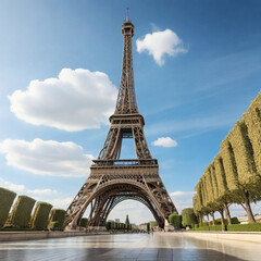 Obraz premium Generative AI, Eiffel Tower, iconic landmark, Parisian culture, travel photography, realistic, 1080p --ar 4:3.