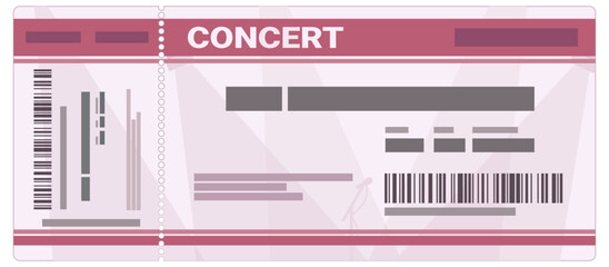 Concert ticket in flat design style (cut out)