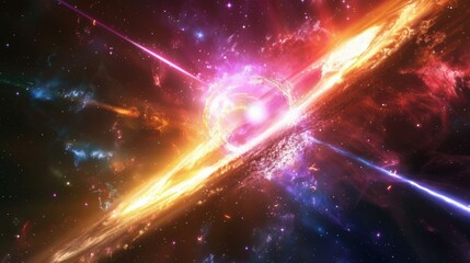 Spectacular Gamma-Ray Burst Illuminating a Distant Galactic Sky