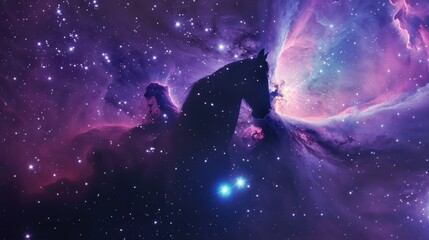 Obraz premium Cosmic Beauty: Stunning Horsehead Nebula in Orion Constellation