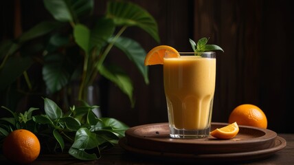 Orange smoothie food photography