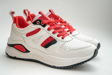 Red and White Sport Sneakers