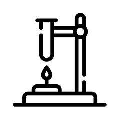 bunsen burner line icon