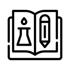 lab notebook line icon