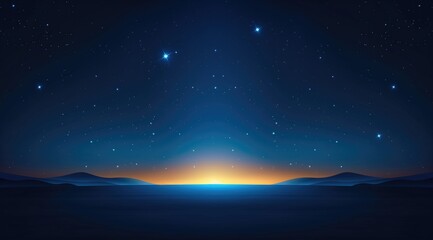 An empty space floor with a view of the earth from space at night, the sky is dark blue with stars and there are no clouds.