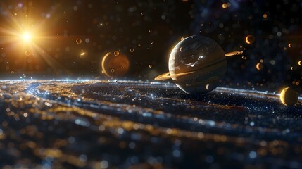 Detailed 3D Holographic Planetary System for Educational Space